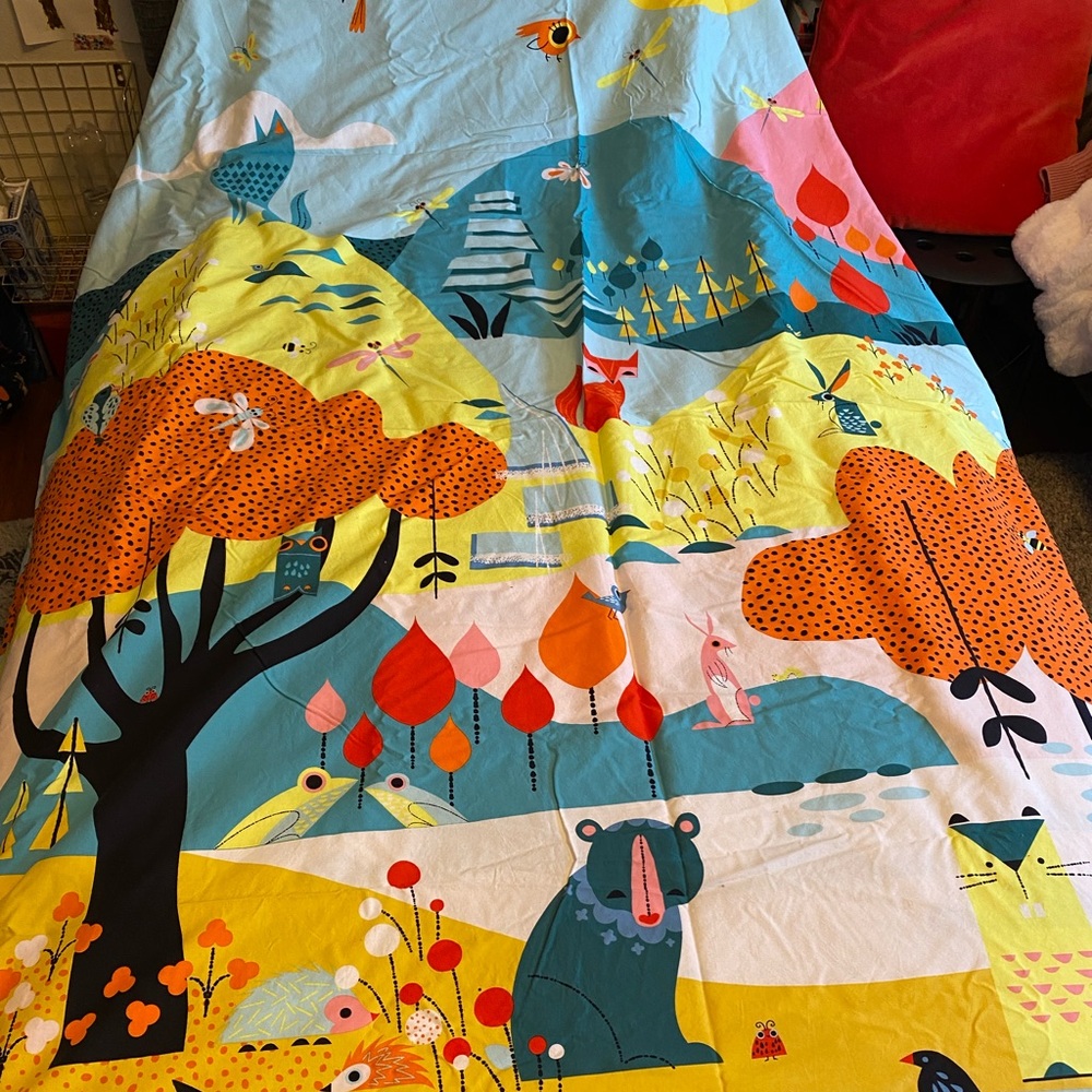Ikea Lattjo Twin Reversible Duvet Cover Forest Animals like new